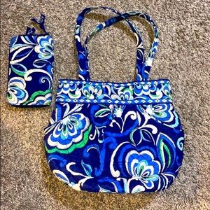 Vera Bradley paisley print Arm/Shoulder purse with matching wallet.